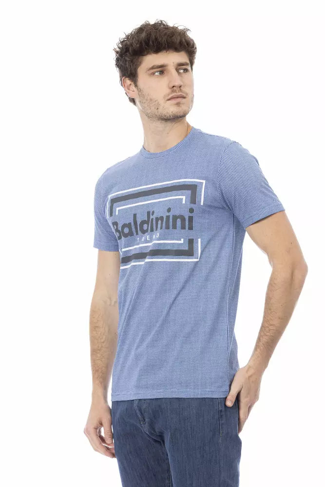 Baldinini Trend Hellblaues Herren-T-Shirt aus Baumwolle