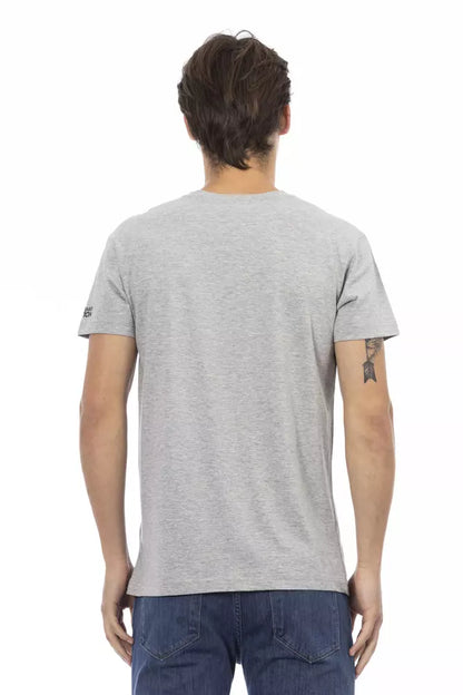 Trussardi Action Graues Herren-T-Shirt aus Baumwolle