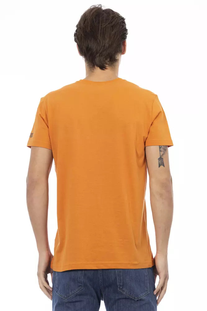 Trussardi Action Orange Baumwolle Herren T-Shirt mit V-Ausschnitt