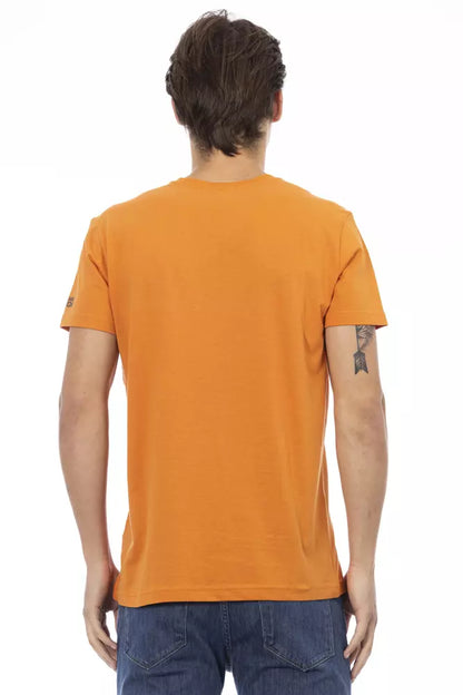 Trussardi Action Orange Baumwolle Herren T-Shirt mit V-Ausschnitt
