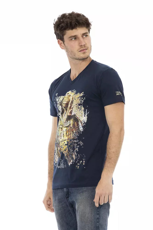 Trussardi Action Blaues Herren-T-Shirt aus Baumwolle