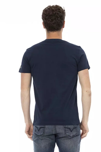 Trussardi Action Blaues Herren-T-Shirt aus Baumwolle