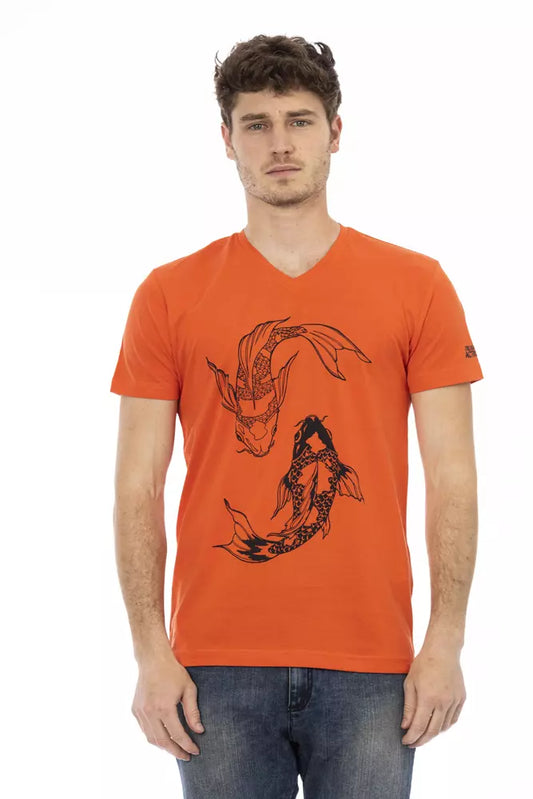 Trussardi Action Rotes Baumwoll-T-Shirt für Herren
