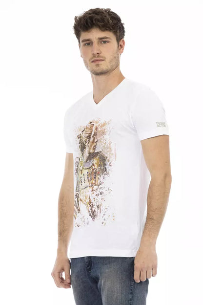 Trussardi Action – Elegantes T-Shirt mit V-Ausschnitt und kurzen Ärmeln