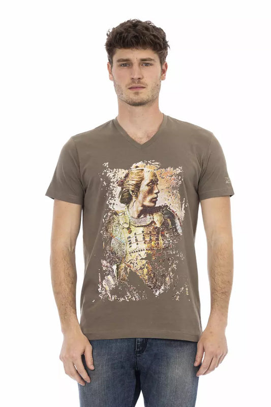 Trussardi Action Braunes Herren-T-Shirt aus Baumwolle