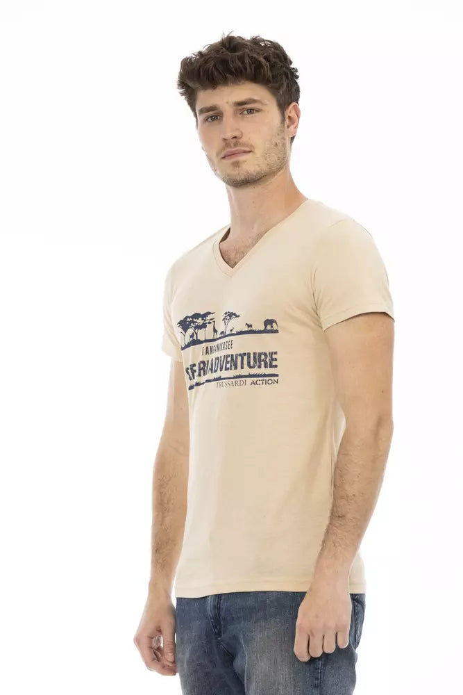 Trussardi Action Beige Baumwolle Herren T-Shirt