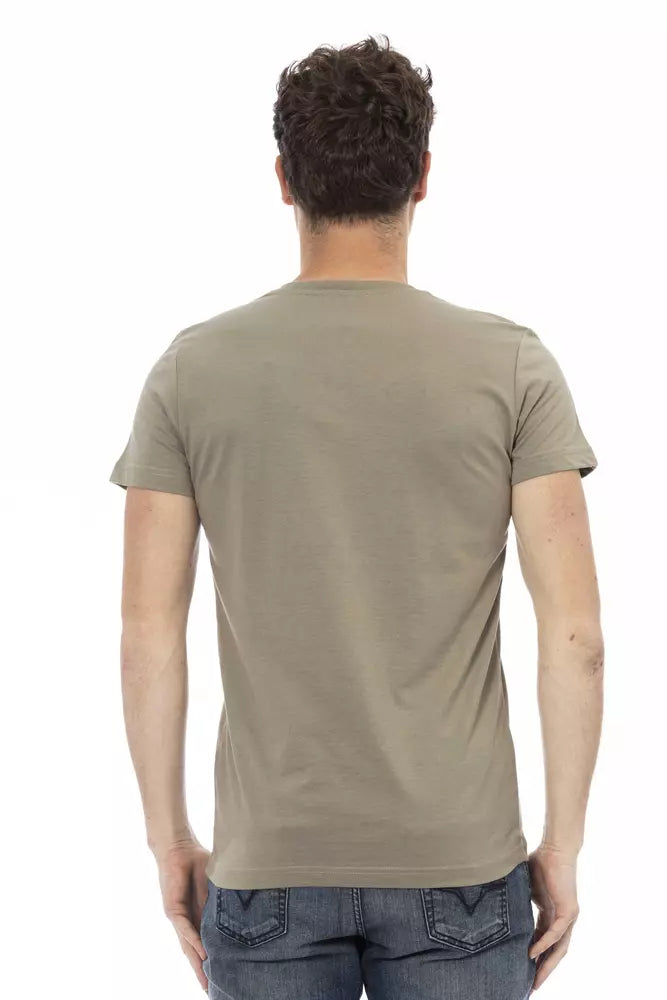 Trussardi Action Braunes Herren-T-Shirt aus Baumwolle