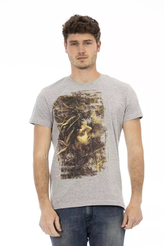 Trussardi Action Graues Baumwoll-T-Shirt für Herren