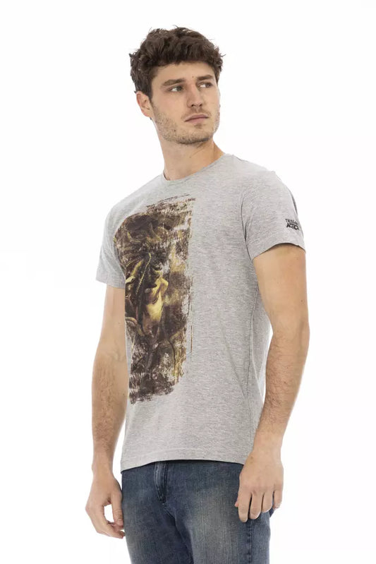 Trussardi Action Graues Baumwoll-T-Shirt für Herren