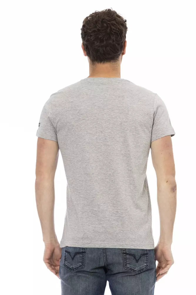 Trussardi Action Graues Baumwoll-T-Shirt für Herren
