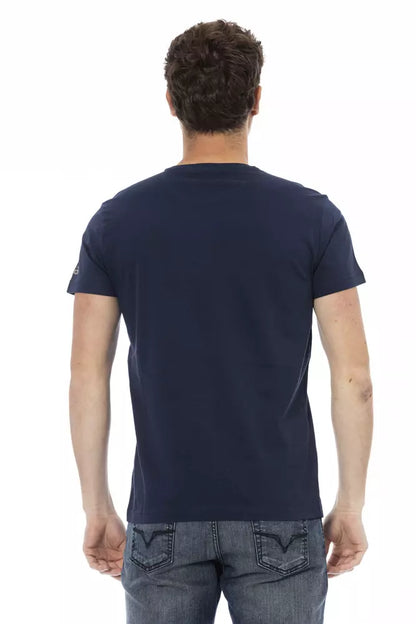 Trussardi Action Blaues Herren-T-Shirt aus Baumwolle