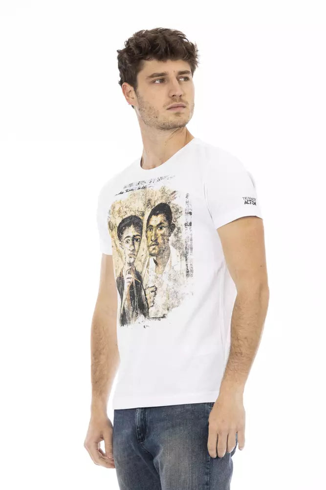 Trussardi Action Weißes Baumwoll-T-Shirt für Herren