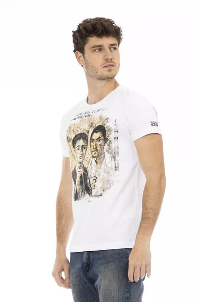 Trussardi Action Weißes Baumwoll-T-Shirt für Herren
