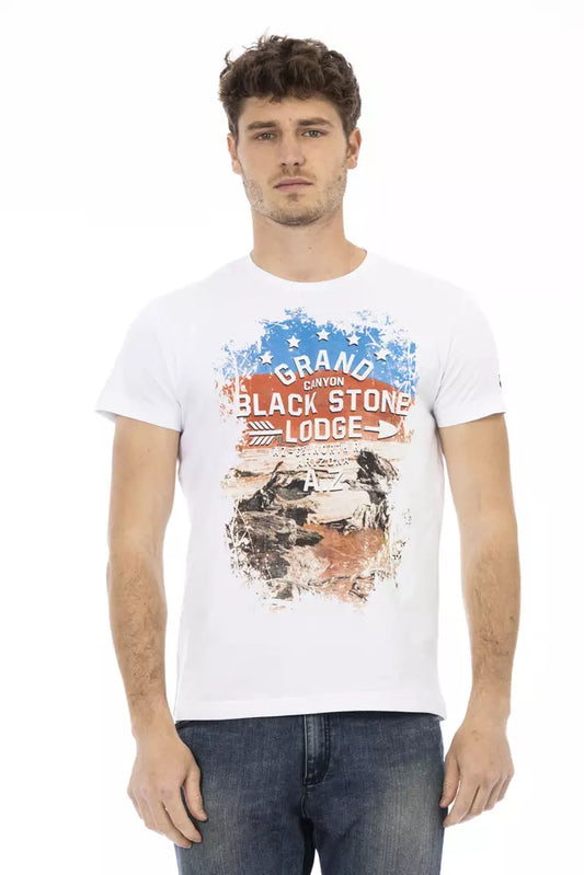 Trussardi Action Weißes Baumwoll-T-Shirt für Herren