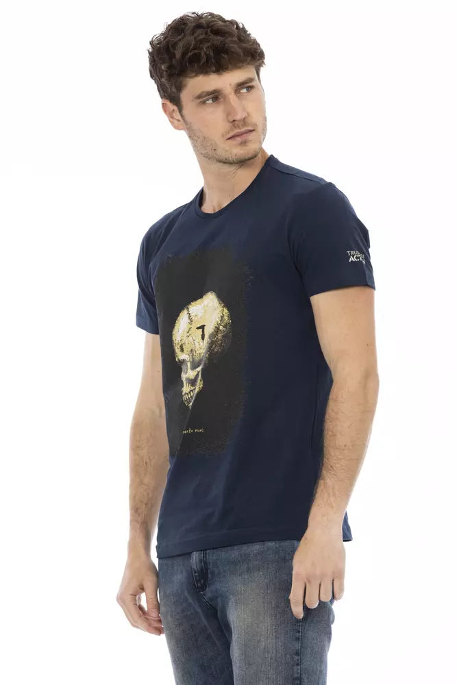 Trussardi Action Blaues Herren-T-Shirt aus Baumwolle