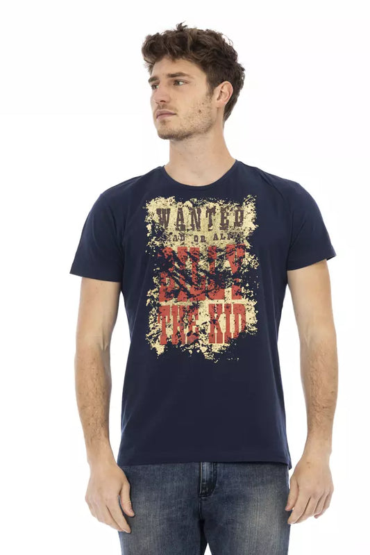Trussardi Action Blaues Herren-T-Shirt aus Baumwolle