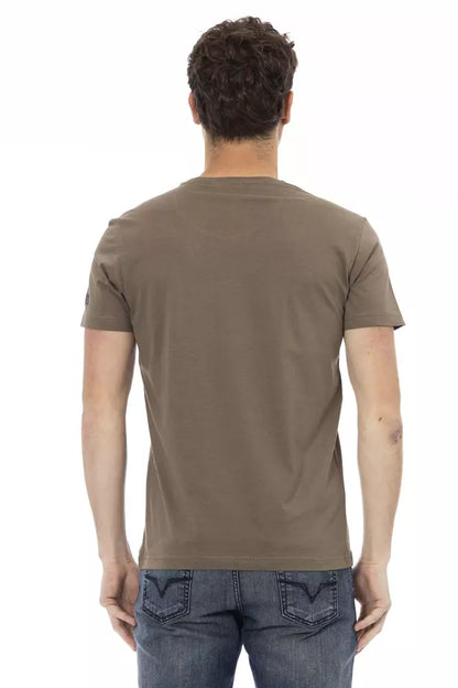 Trussardi Action Braunes Herren-T-Shirt aus Baumwolle