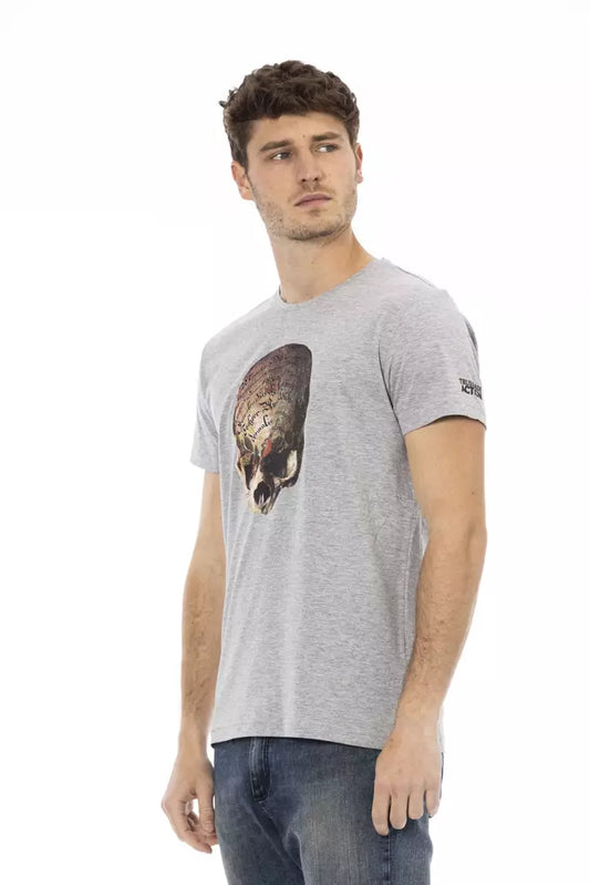 Trussardi Action Graues Baumwoll-T-Shirt für Herren