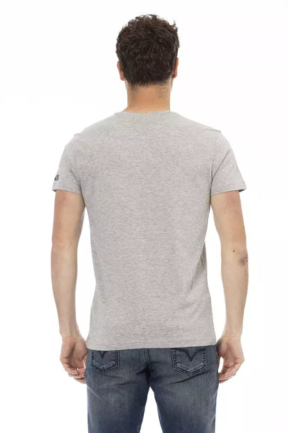 Trussardi Action Graues Baumwoll-T-Shirt für Herren