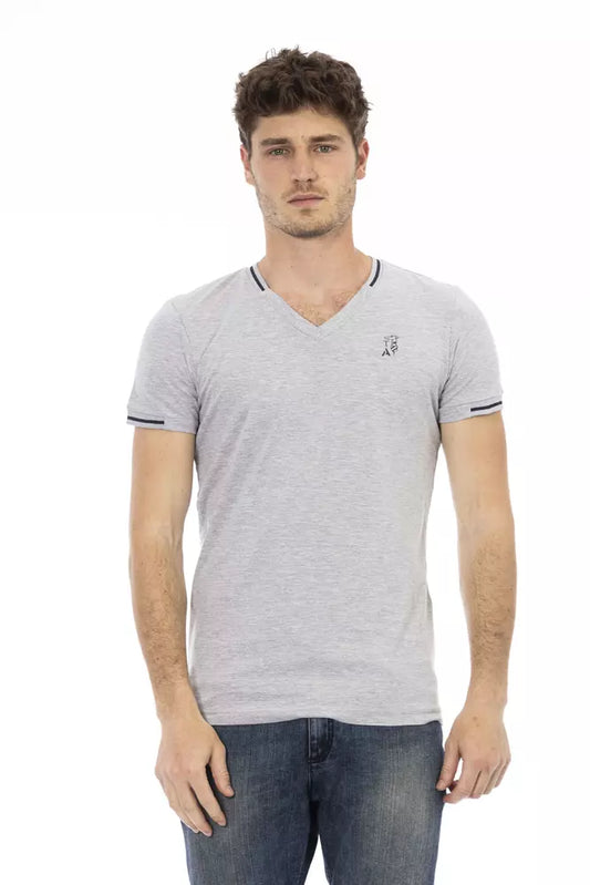 Trussardi Action Graues Baumwoll-T-Shirt für Herren