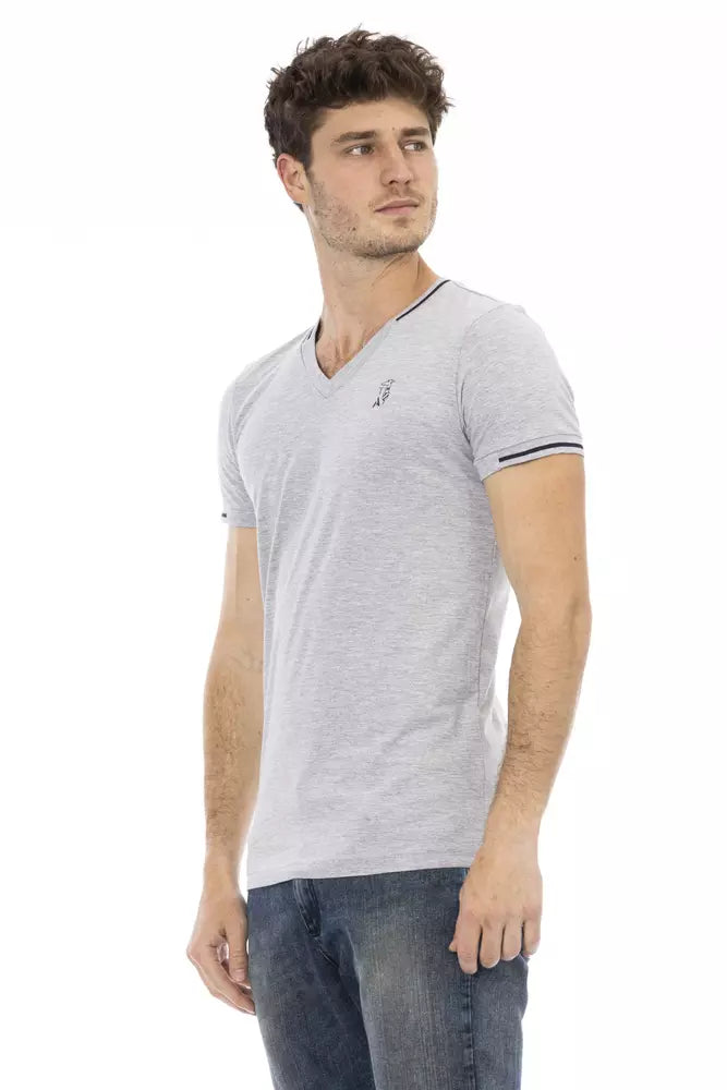 Trussardi Action Graues Baumwoll-T-Shirt für Herren