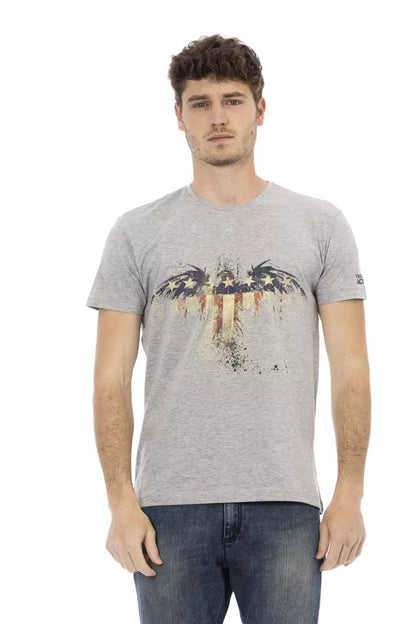 Trussardi Action Graues Baumwoll-T-Shirt für Herren