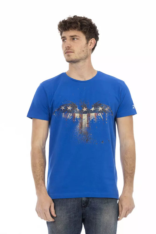 Trussardi Action Blaues Herren-T-Shirt aus Baumwolle