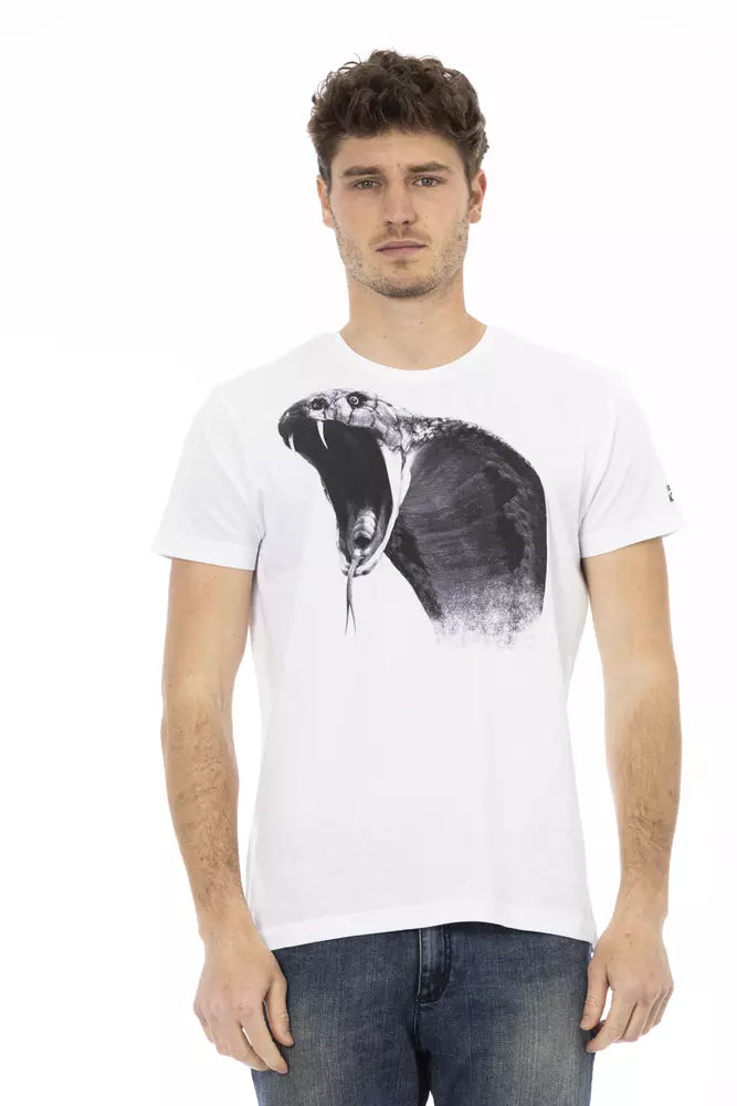 Trussardi Action Herren-T-Shirt aus weißer Baumwolle