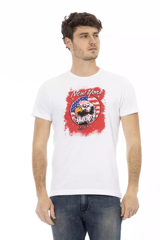 Trussardi Action Herren-T-Shirt aus weißer Baumwolle