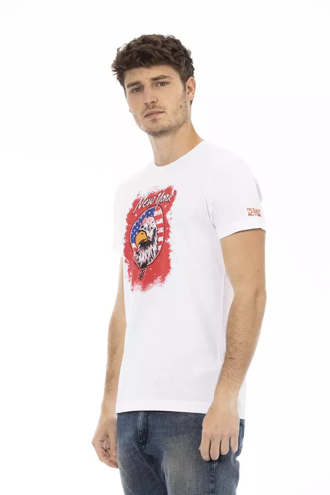 Trussardi Action Herren-T-Shirt aus weißer Baumwolle