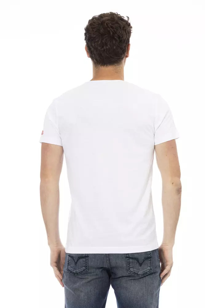 Trussardi Action Herren-T-Shirt aus weißer Baumwolle