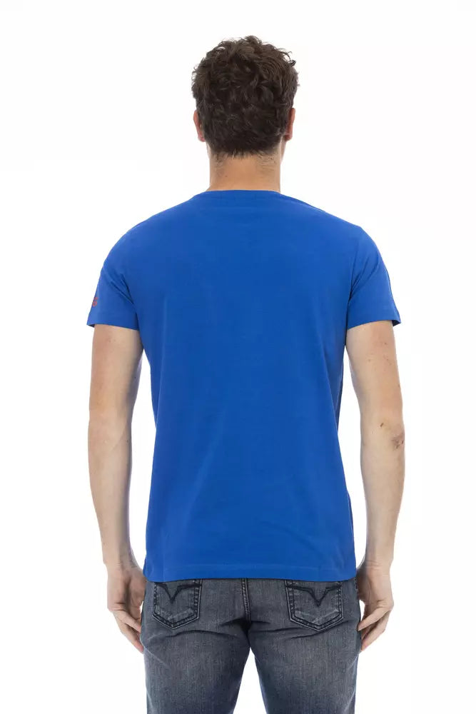 Trussardi Action Blaues Herren-T-Shirt aus Baumwolle