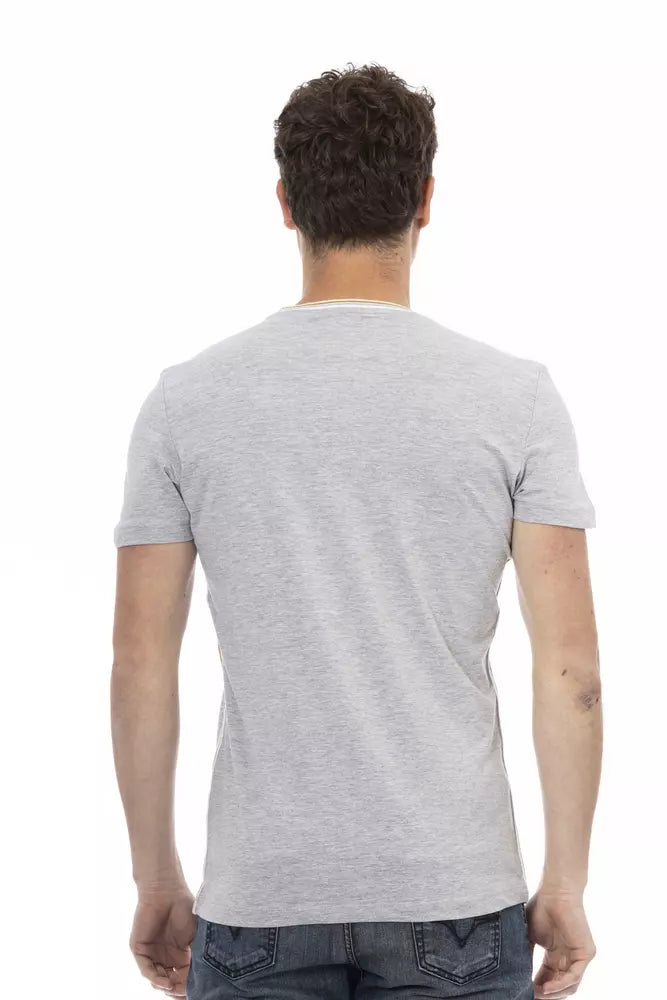 Trussardi Action Graues Baumwoll-T-Shirt für Herren