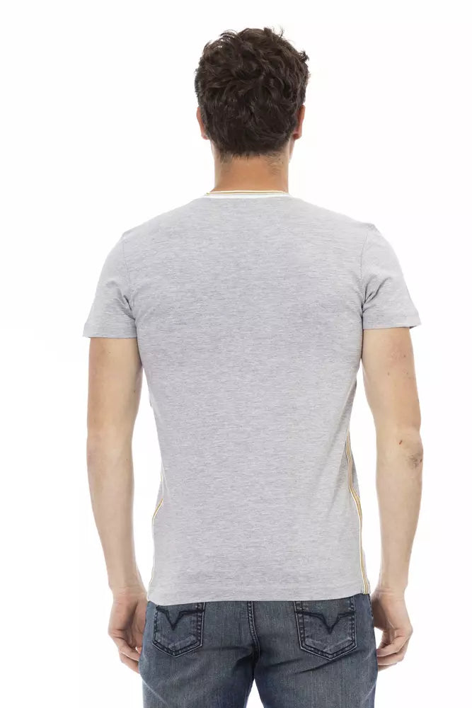 Trussardi Action Graues Baumwoll-T-Shirt für Herren