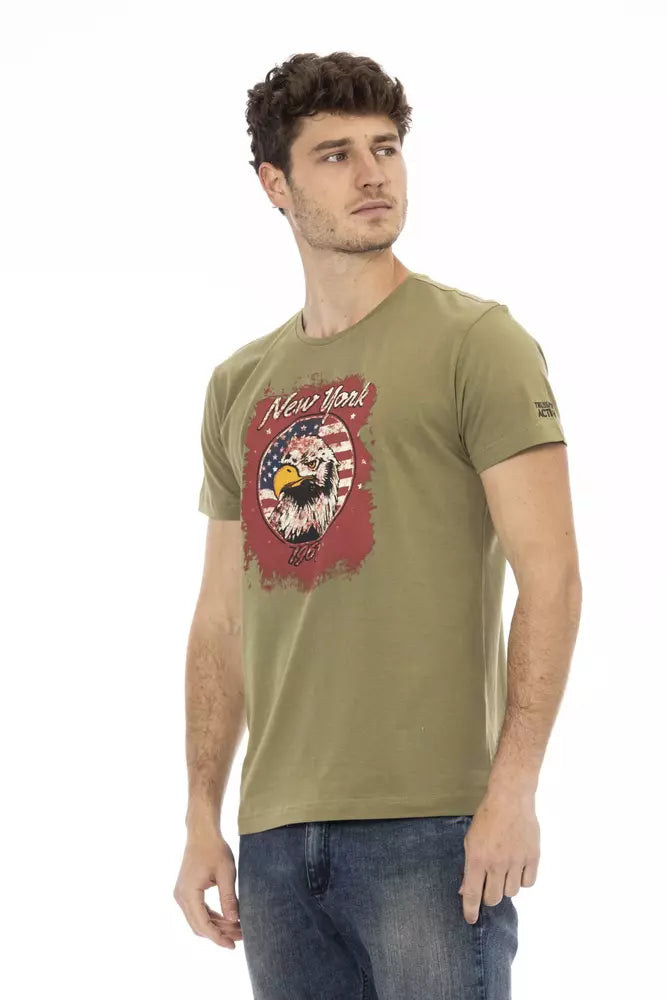 Trussardi Action Grünes Baumwoll-T-Shirt für Herren