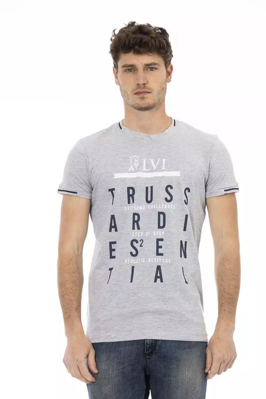Trussardi Action Graues Baumwoll-T-Shirt für Herren