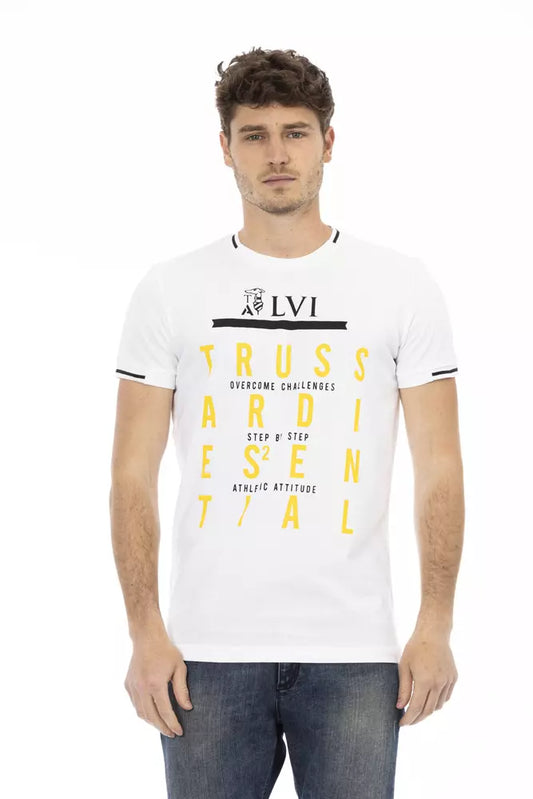 Trussardi Action Herren-T-Shirt aus weißer Baumwolle
