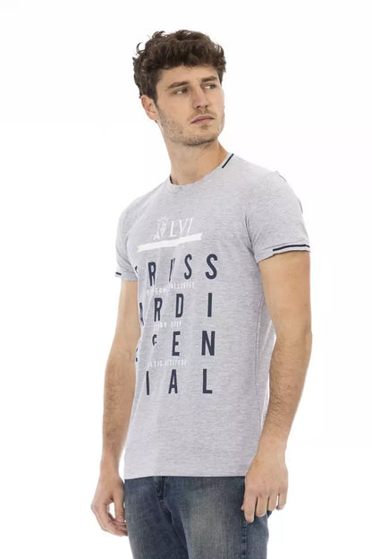 Trussardi Action Graues Baumwoll-T-Shirt für Herren