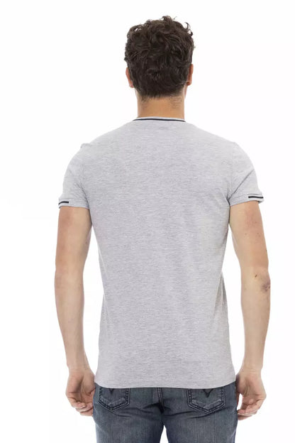 Trussardi Action Graues Baumwoll-T-Shirt für Herren