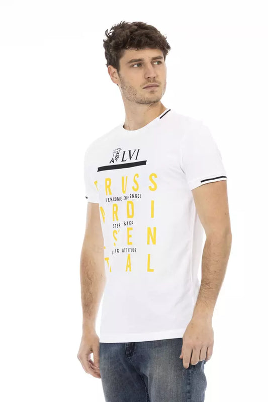 Trussardi Action Herren-T-Shirt aus weißer Baumwolle