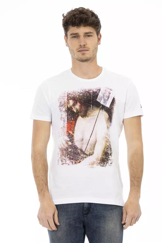 Trussardi Action Herren-T-Shirt aus weißer Baumwolle