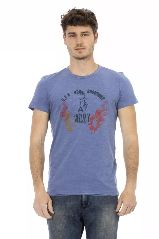 Trussardi Action Blaues Herren-T-Shirt aus Baumwolle