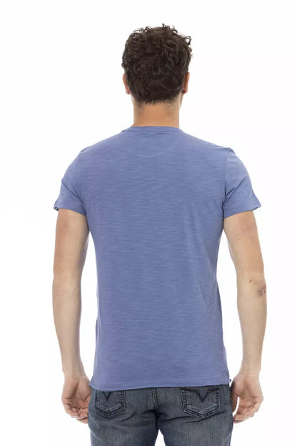 Trussardi Action Blaues Herren-T-Shirt aus Baumwolle