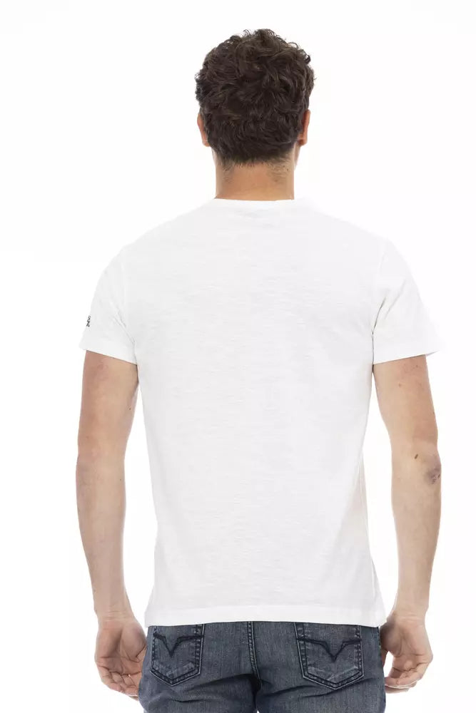 Trussardi Action Herren-T-Shirt aus weißer Baumwolle