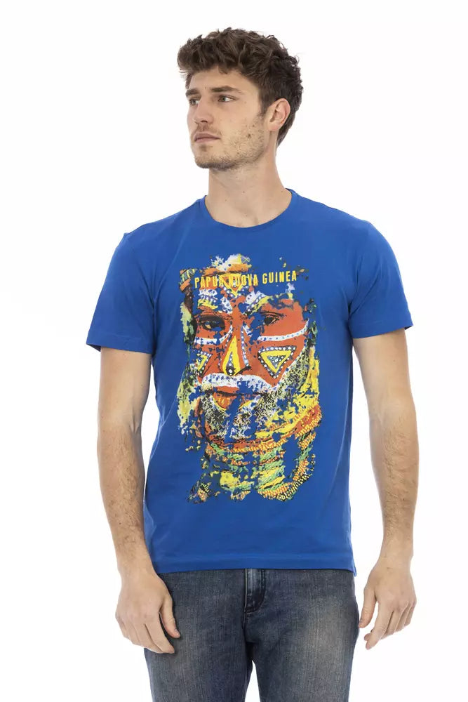 Trussardi Action Herren-T-Shirt aus blauer Baumwolle