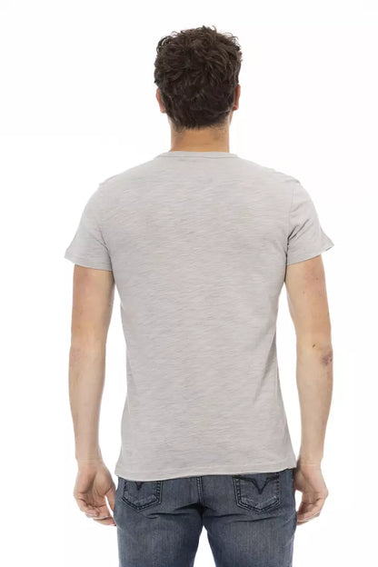 Trussardi Action Graues Baumwoll-T-Shirt für Herren