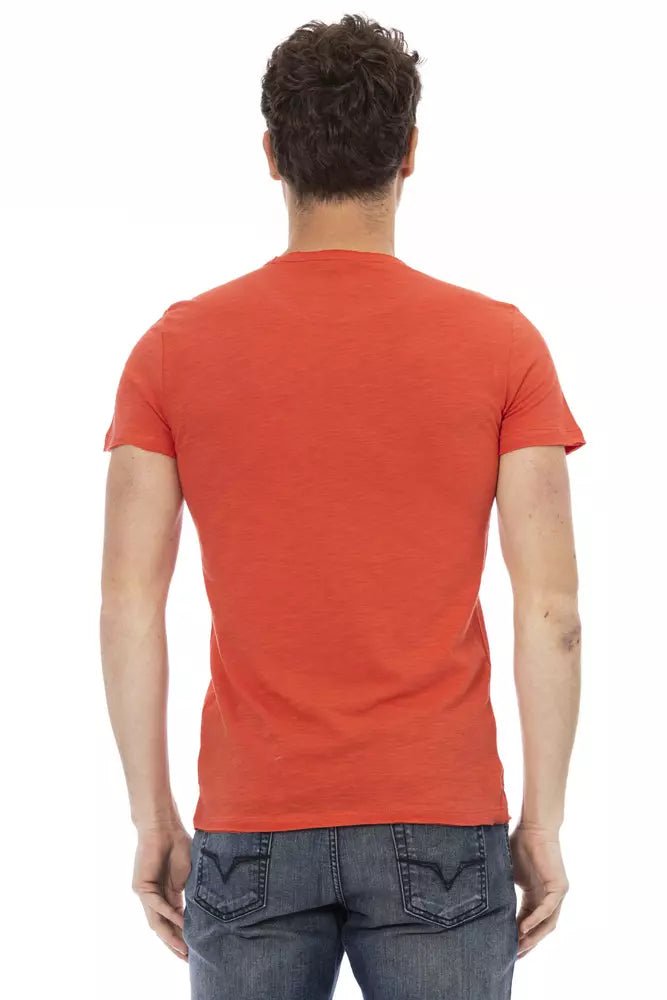 Trussardi Action Rotes Baumwoll-T-Shirt für Herren