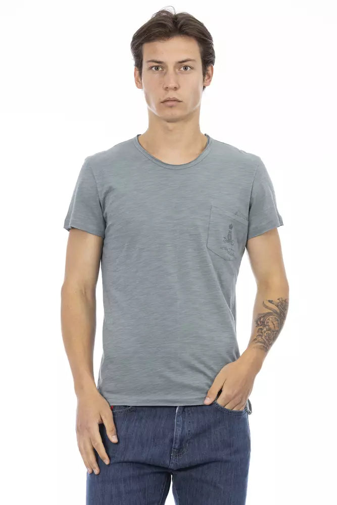 Trussardi Action Graues Baumwoll-T-Shirt für Herren