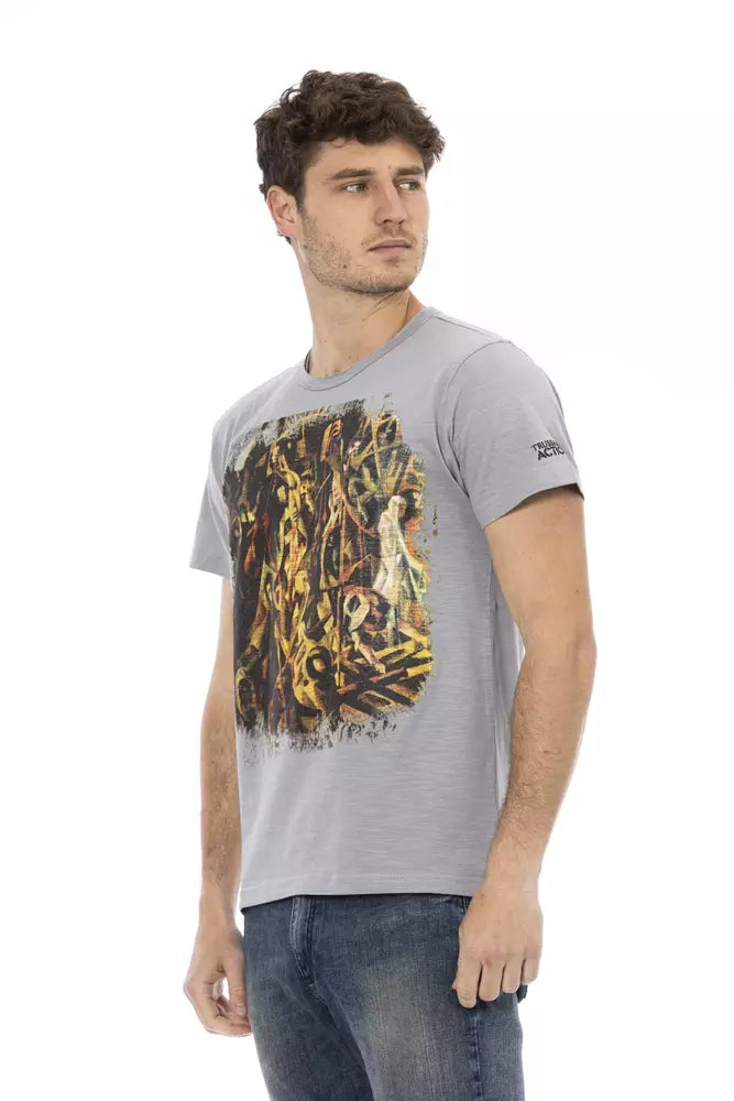 Trussardi Action Graues Baumwoll-T-Shirt für Herren
