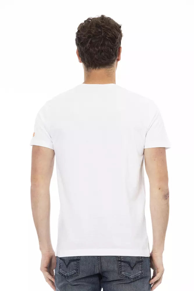 Trussardi Action Weißes Baumwoll-T-Shirt für Herren